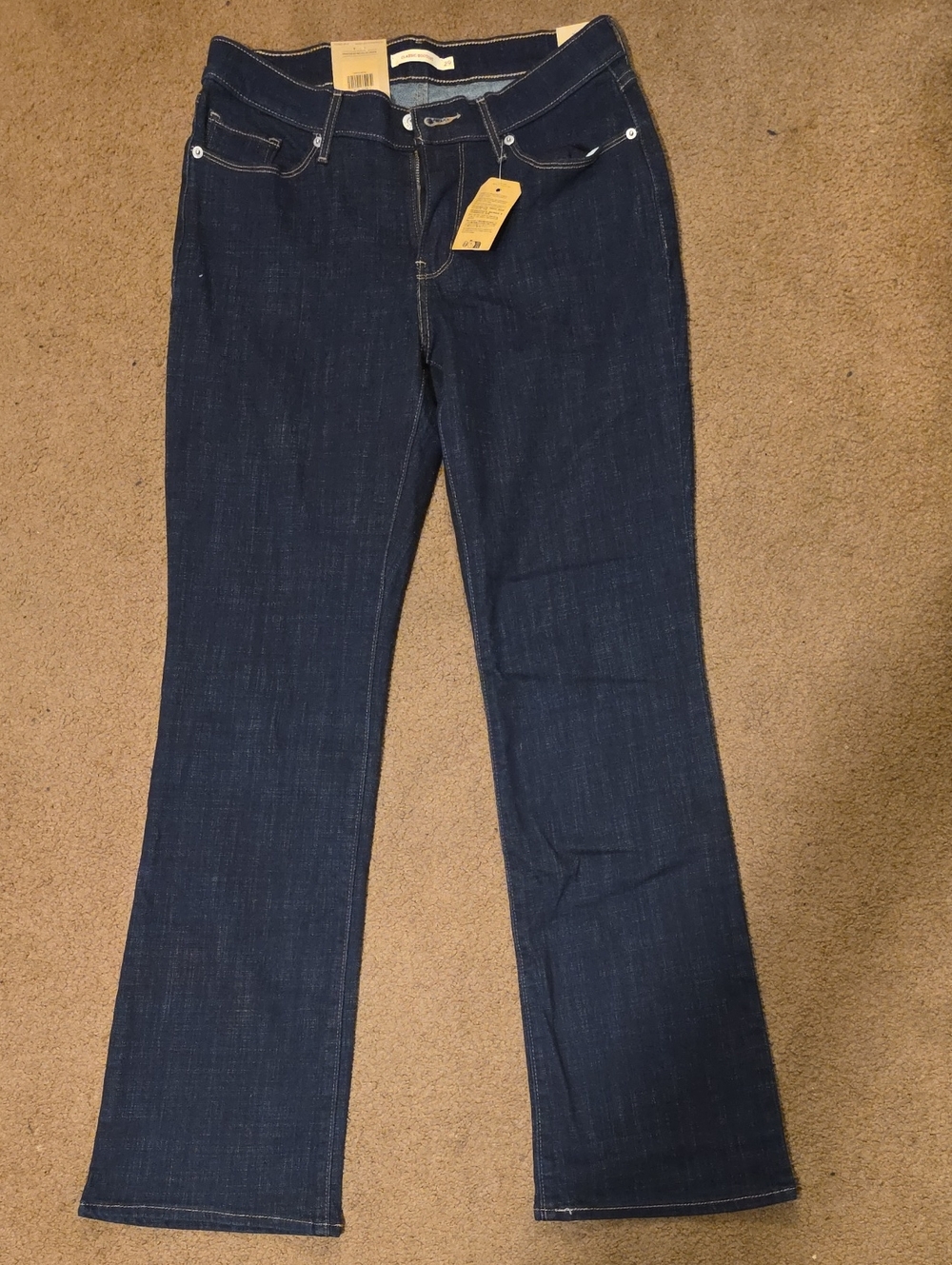 Levi's Dark Blue Wide Leg Jeans High Rise Flared Denim Pants‎ Modern Streetwear